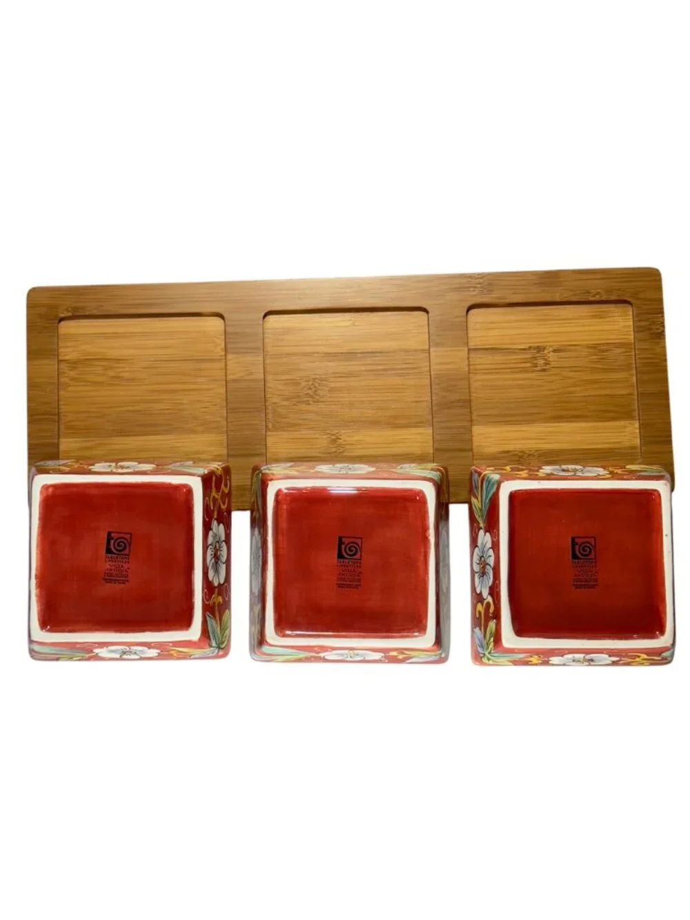 Tabletops Lifestyles Villa Antiqua 4-Piece Hand-Painted Condiment Set